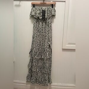 Strapless Floral Maxi Dress with slit